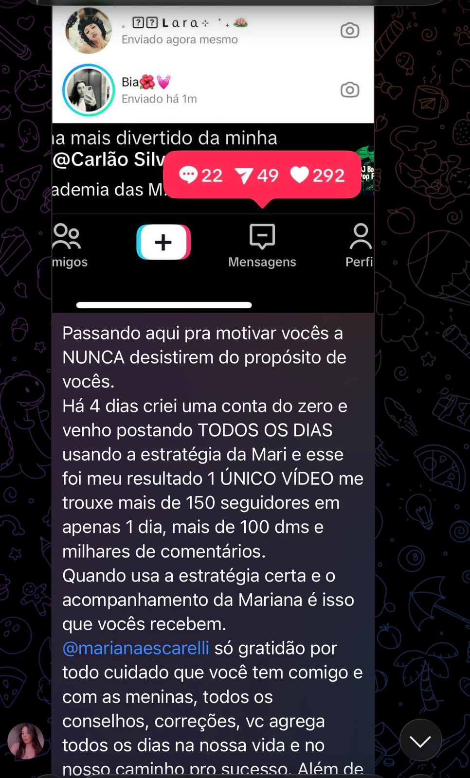 Notificações de venda chegando uma após outra