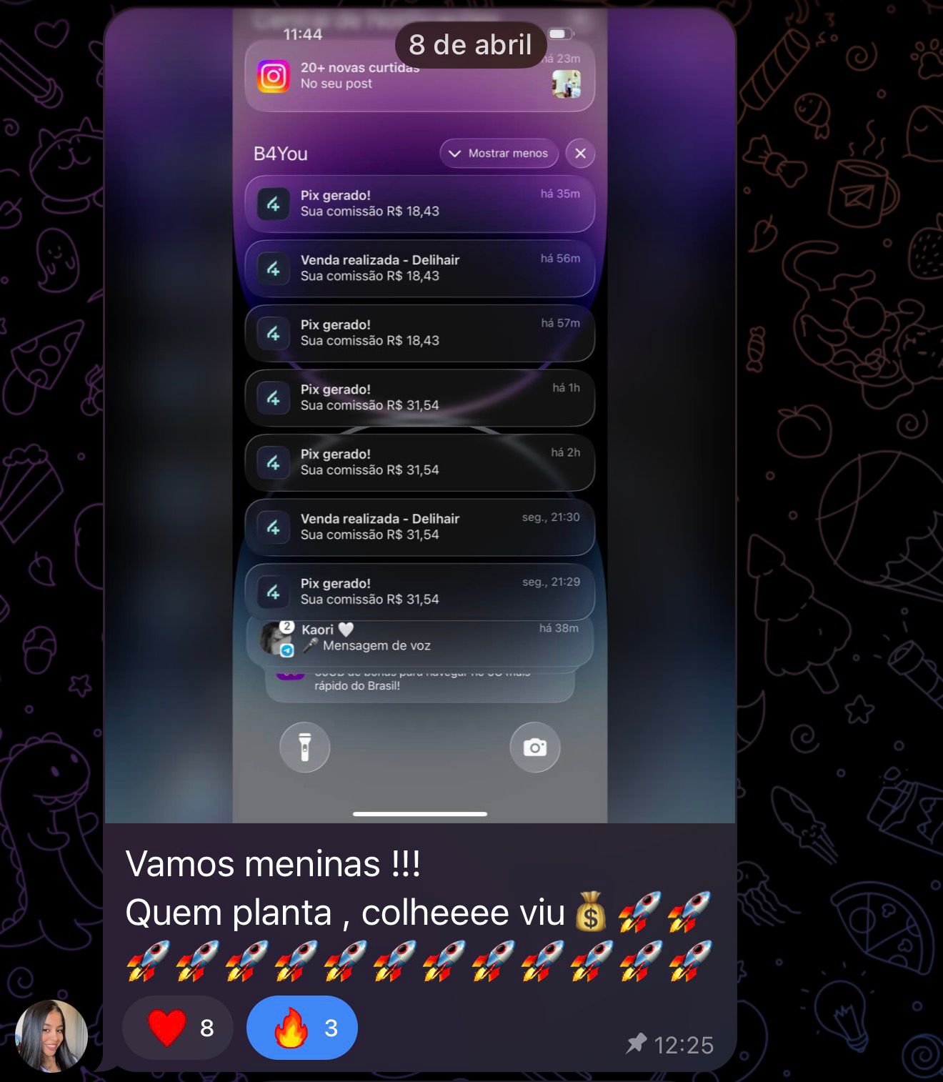 Primeira venda com apenas 4 seguidores na conta